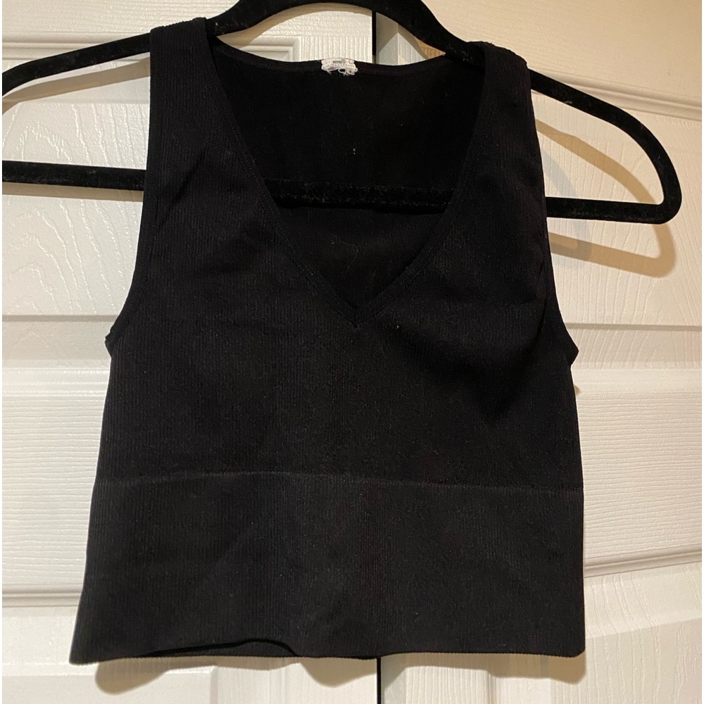 black deep v tank top